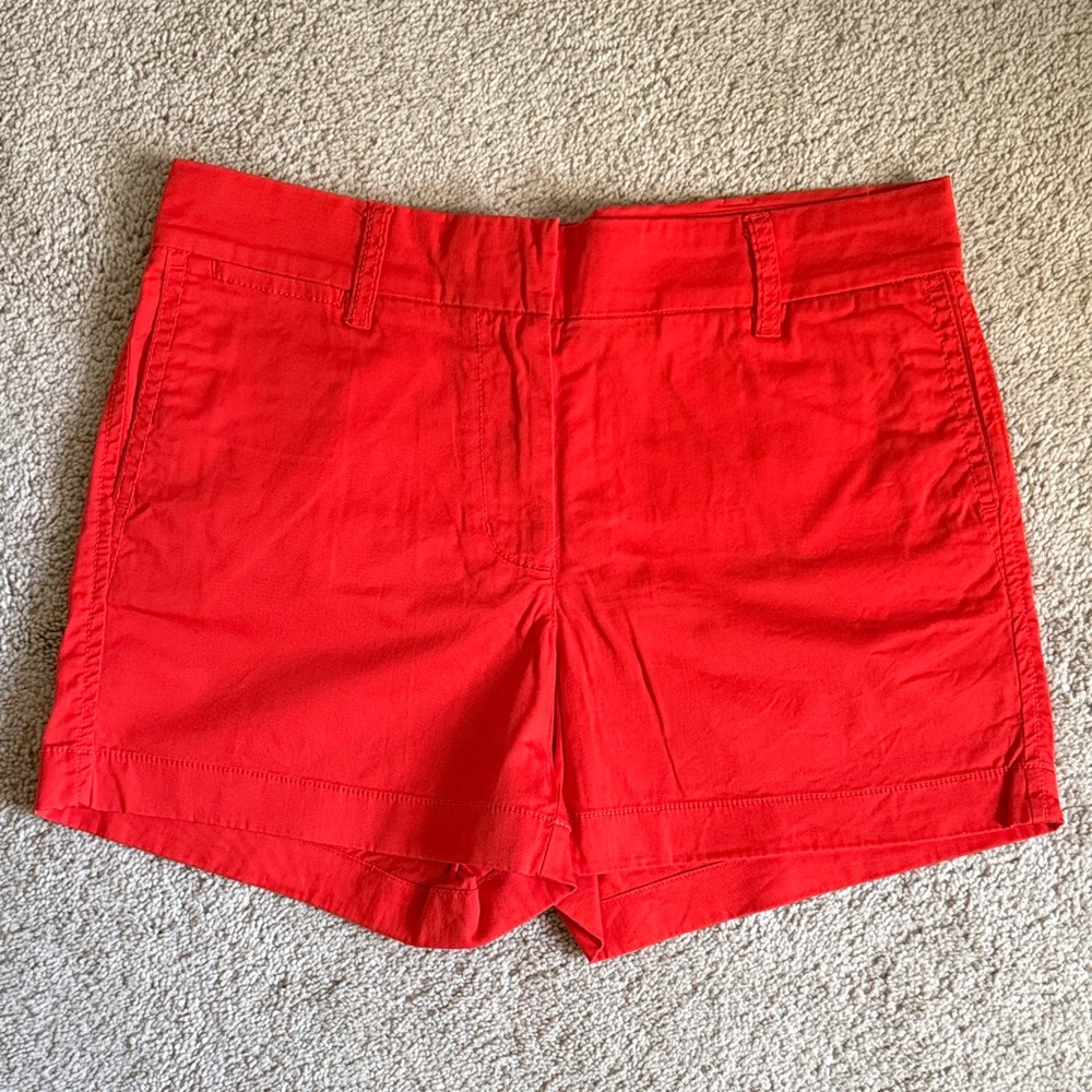 J. Crew women’s coral red chino shorts